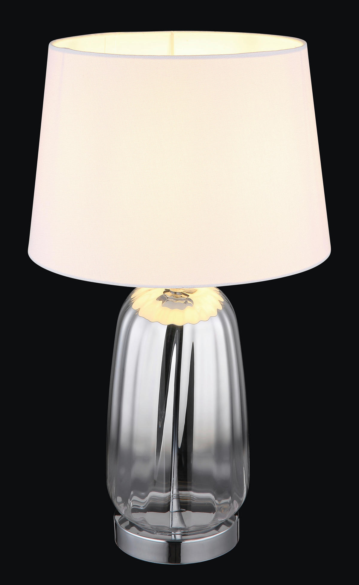 TISCHLEUCHTE - Klar/Chromfarben, Design, Glas/Textil (30/52cm) - Globo
