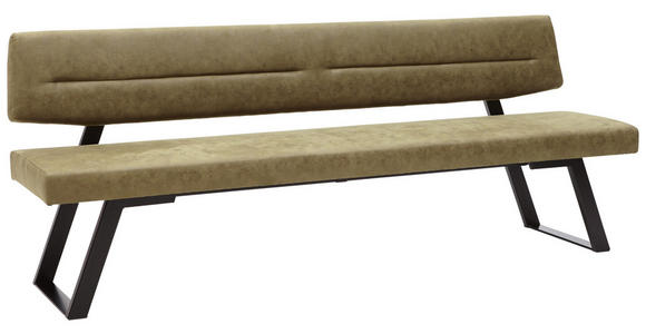 SITZBANK 230/85/58 cm in Schwarz, Olivgrün - Schwarz/Olivgrün, Design, Textil/Metall (230/85/58cm) - Dieter Knoll