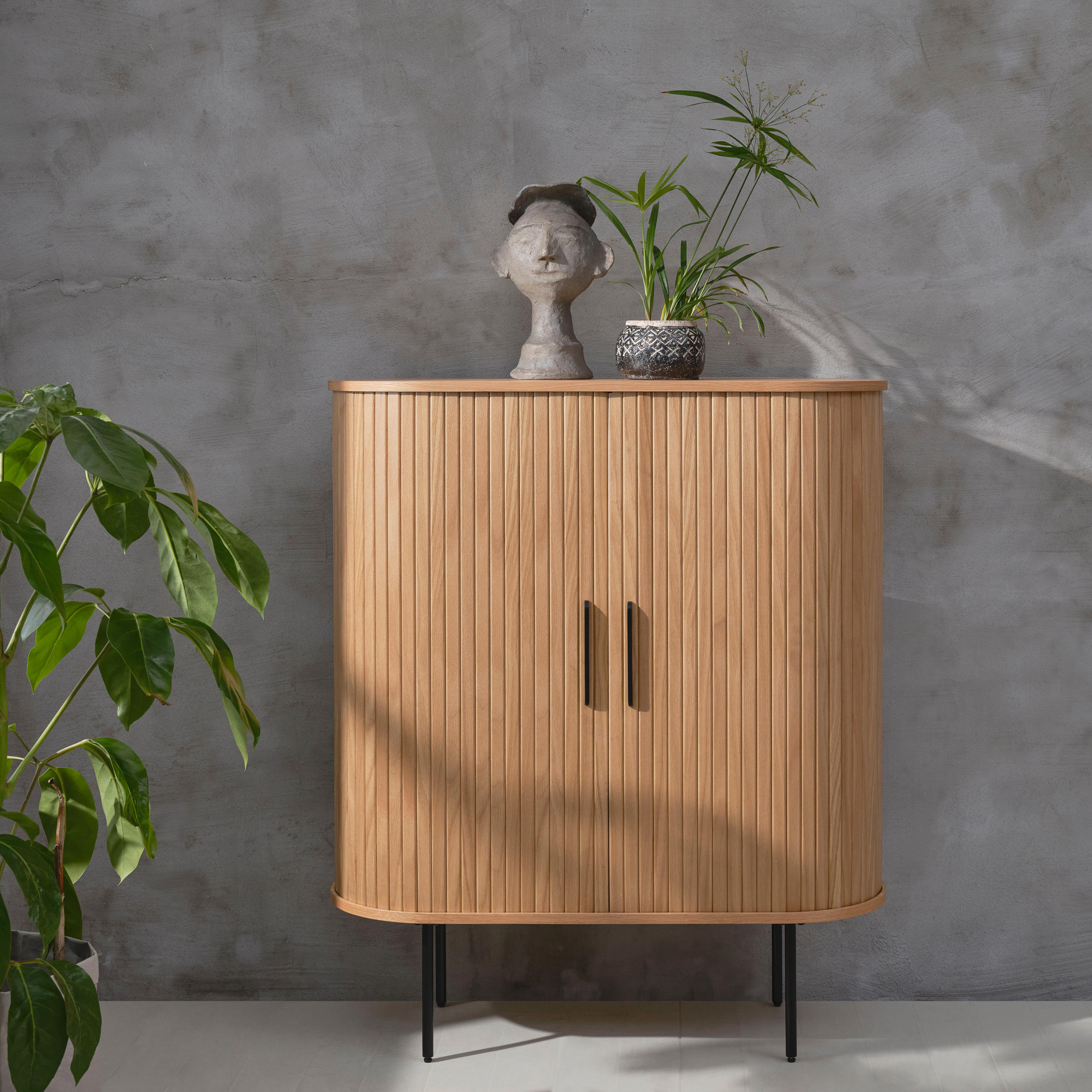 HIGHBOARD in 100/118/40 cm - Eichefarben/Schwarz, Trend, Holz/Holzwerkstoff (100/118/40cm) - home24