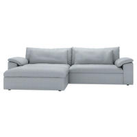 ECKSOFA  Chenille Hellgrau  - Hellgrau/Schwarz, Modern, Kunststoff/Textil (198/306cm) - Carryhome