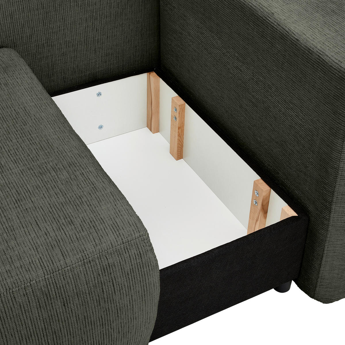 CHAISELONGUE Chenille Dunkelgrün  - Dunkelgrün/Schwarz, KONVENTIONELL, Kunststoff/Textil (171/73/93cm) - Carryhome