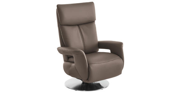 RELAXSESSEL in Leder Fango - Edelstahlfarben/Fango, Design, Leder/Metall (78/112/85cm) - Cantus