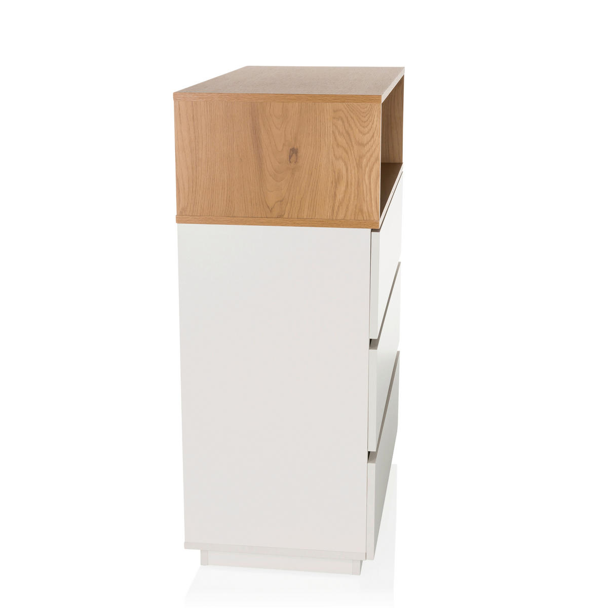 KOMMODE  in 80/100/40 cm  - Eichefarben/Weiß, MODERN, Holzwerkstoff/Kunststoff (80/100/40cm) - MID.YOU