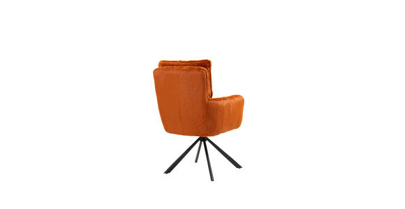 ARMLEHNSTUHL in Eisen Plüsch - Schwarz/Orange, Design, Textil/Metall (62/95/67cm) - Novel