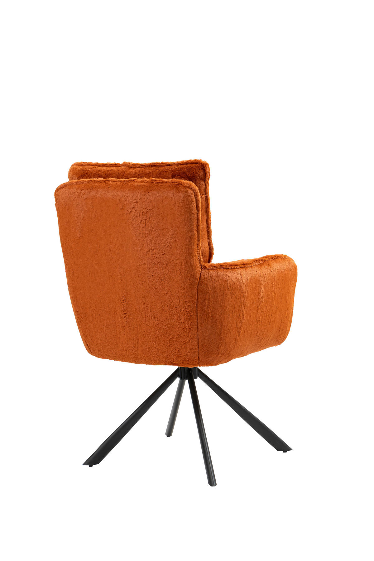 ARMLEHNSTUHL  in Eisen Plüsch  - Schwarz/Orange, Design, Textil/Metall (62/95/67cm) - Novel