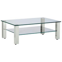 COUCHTISCH in Metall, Glas 110/70/42,5 cm  - Weiss, Design, Glas/Kunststoff (110/70/42,5cm)