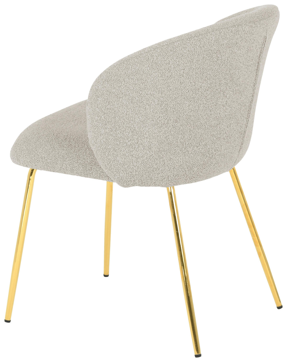 STUHL  in Eisen Bouclé  - Taupe/Goldfarben, Design, Textil/Metall (57/79/59cm) - Xora