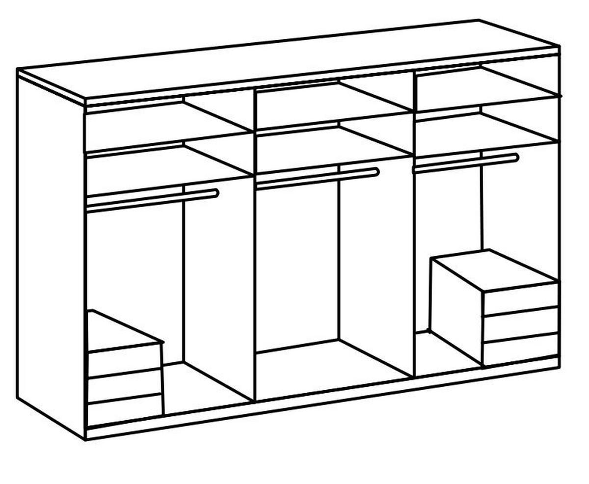 DREHTÜRENSCHRANK 300/236/58 cm 6-türig  - Chromfarben/Weiß Hochglanz, MODERN, Holzwerkstoff/Metall (300/236/58cm) - MID.YOU