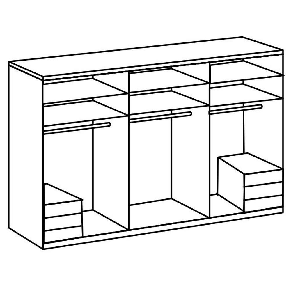 Thumbnail - Mid.you Drehtürenschrank Wimex Level 36A, Graphit, Eiche, Holzwerkstoff, 6 Fächer, 6 Schubladen, 300x236x58 cm, BQ - Bün...