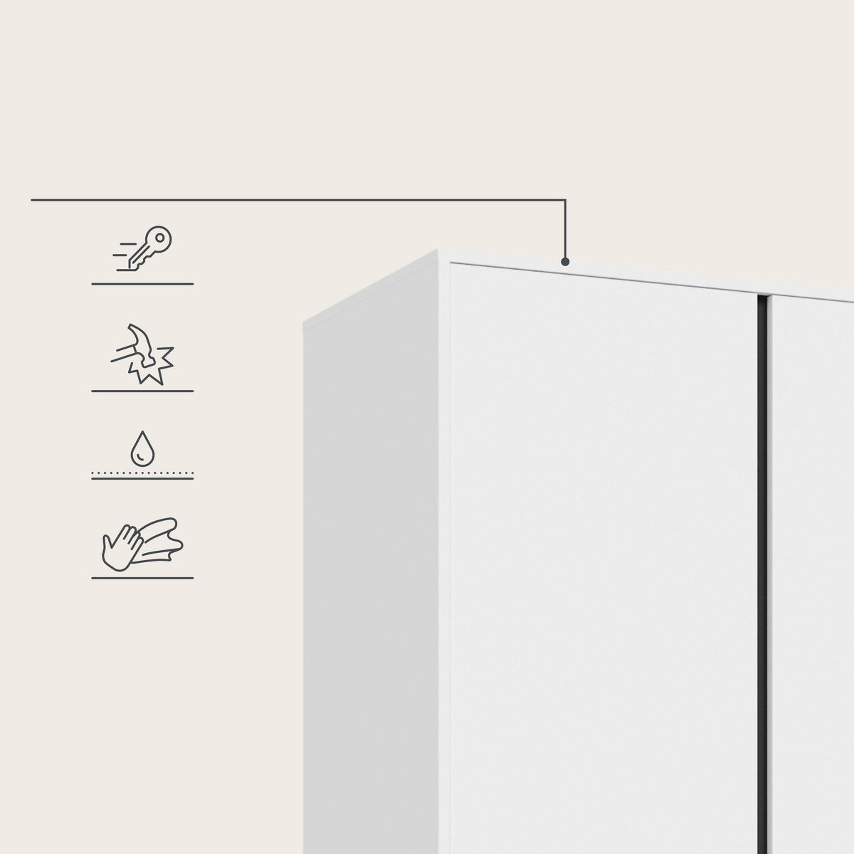 DREHTÜRENSCHRANK  in Weiß  - Weiß, MODERN, Holzwerkstoff (100/194/56cm) - MID.YOU