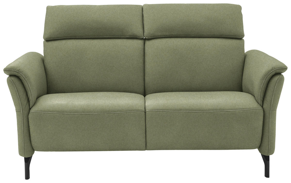 2-SITZER-SOFA in Mikrofaser Hellgrün  - Schwarz/Hellgrün, Konventionell, Textil/Metall (178/103/92cm) - Dieter Knoll