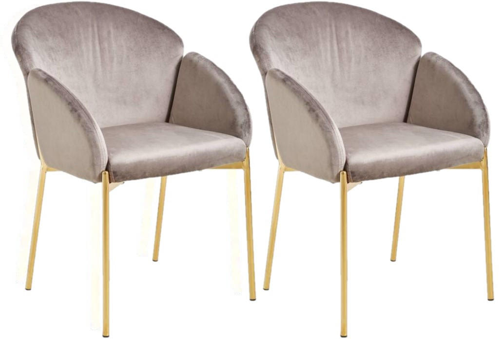 Livetastic Armlehnstuhl-Set Grau, Gold 48x79x62 cm