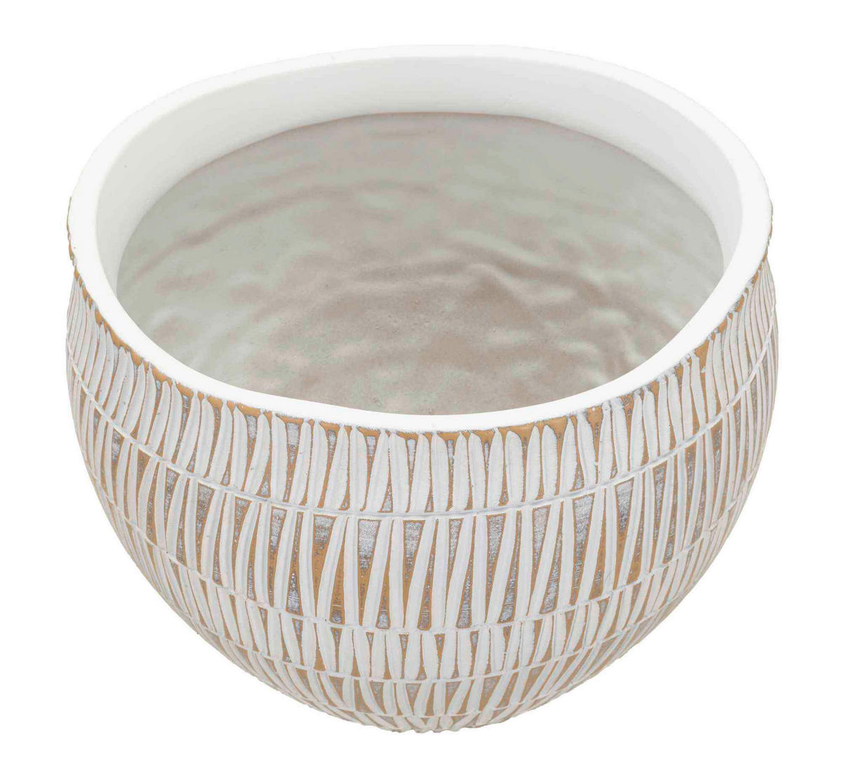 Vase Cachepot Stiky  - Goldfarben/Weiß, Basics, Kunststoff (26/20.5/26cm)