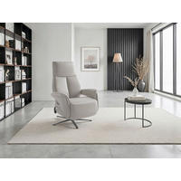RELAXSESSEL in Leder Hellgrau  - Hellgrau/Schwarz, Basics, Leder/Metall (75/110/85cm) - Sit & More