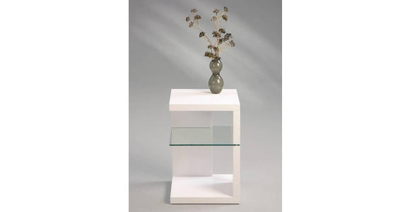 BEISTELLTISCH in Glas, Holzwerkstoff 40/40/60 cm - Weiß, Design, Glas/Holzwerkstoff (40/40/60cm) - Xora