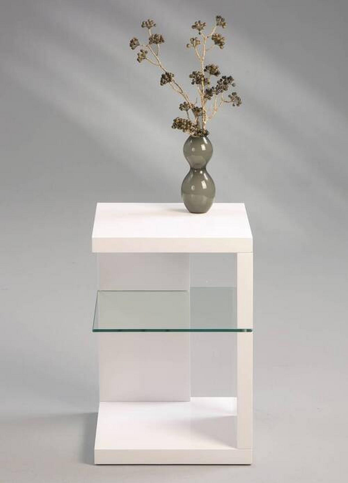 BEISTELLTISCH in Glas, Holzwerkstoff 40/40/60 cm  - Weiß, Design, Glas/Holzwerkstoff (40/40/60cm) - Xora