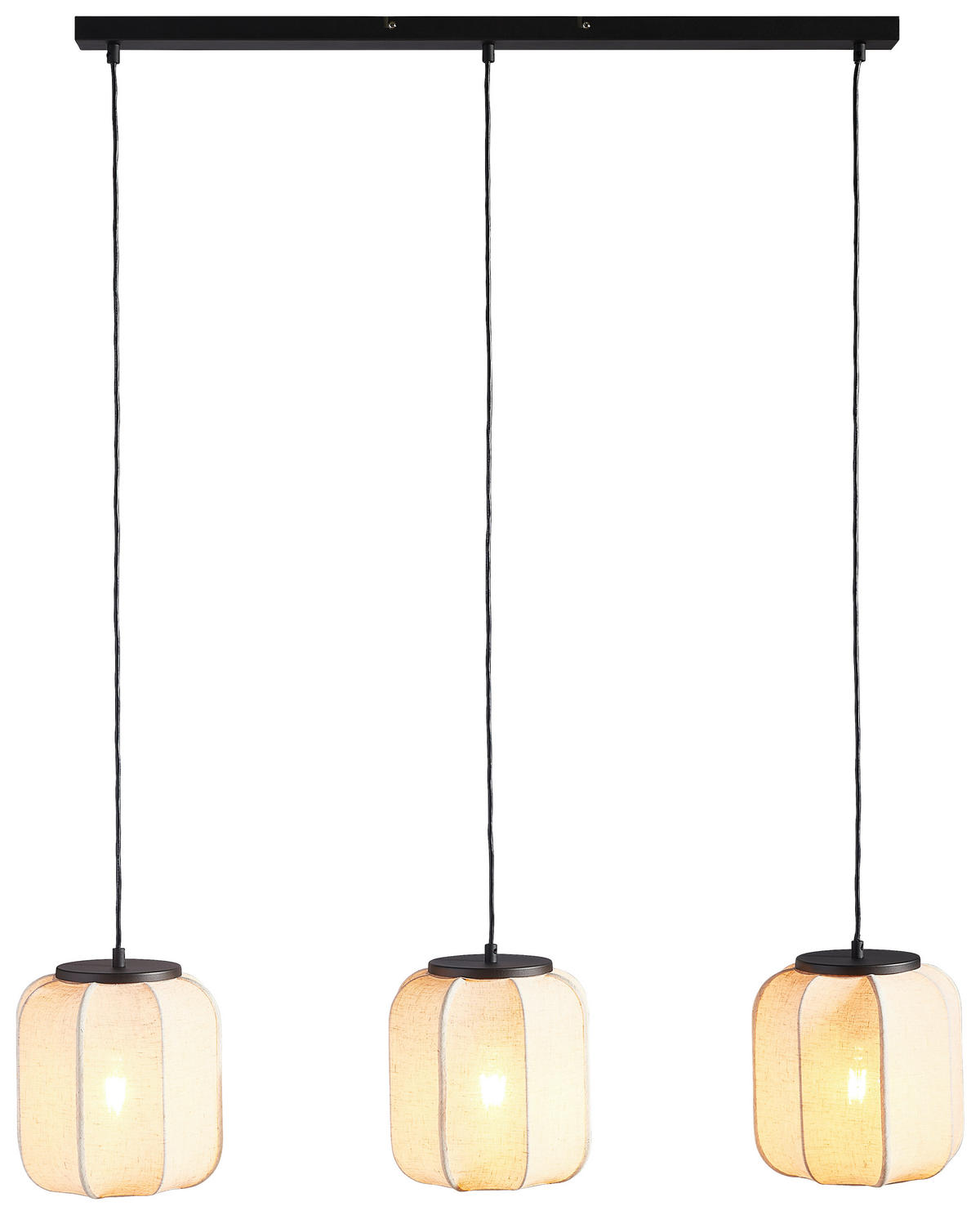 HÄNGELEUCHTE 100/22/120 cm   - Beige/Schwarz, Natur, Textil/Metall (100/22/120cm) - Marama