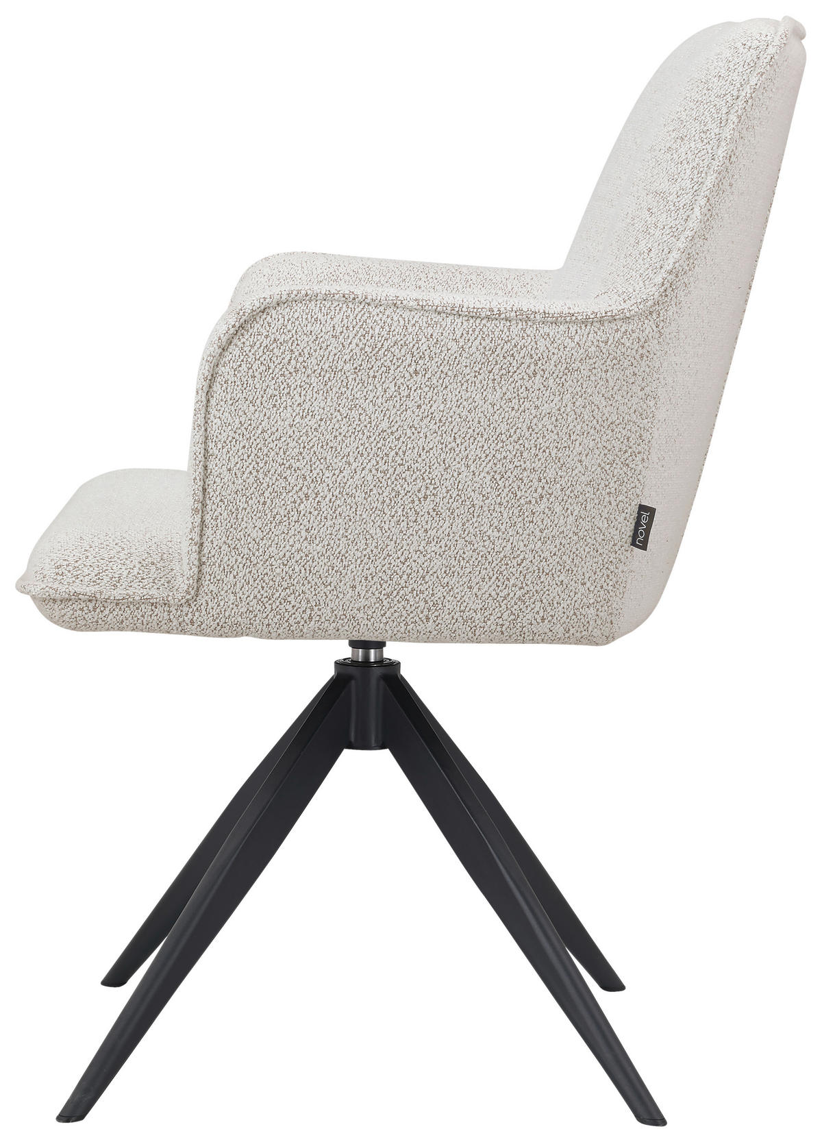 NASLANJAČ, kovina, tekstil črna, bež  - črna/bež, Design, kovina/tekstil (60/87/64,5cm) - Novel
