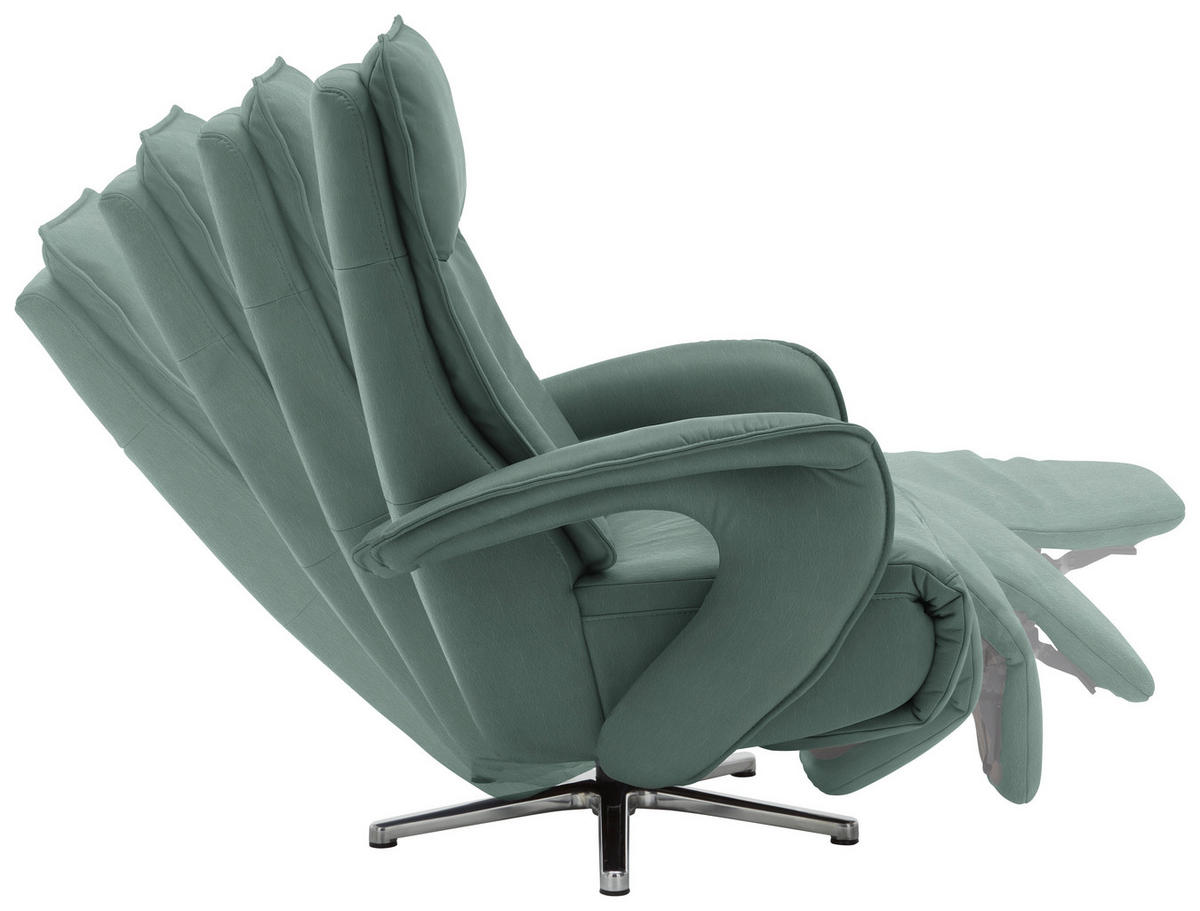 RELAXSESSEL in Leder Opal  - Chromfarben/Opal, Design, Leder/Metall (77/110/87cm) - Valdera