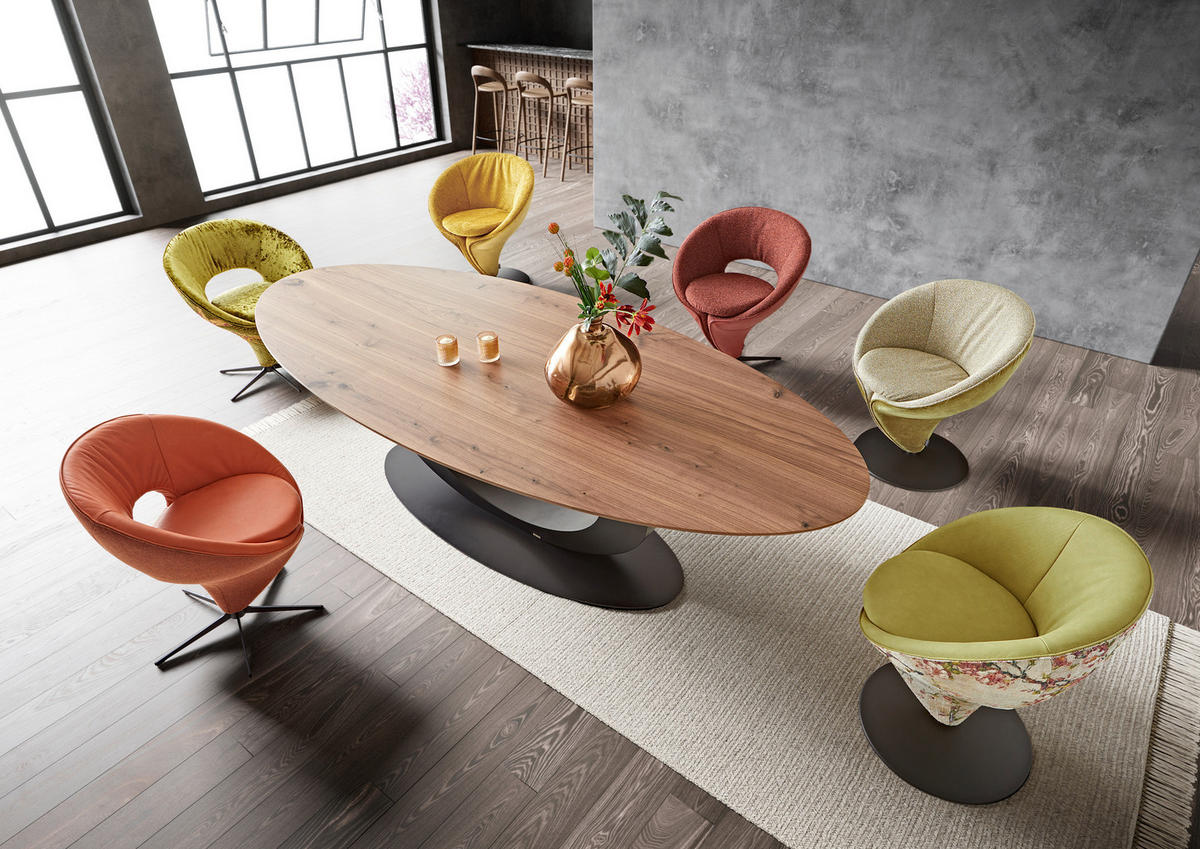 STUHL  in Velours, Bouclé  - Gelb/Nickelfarben, Design, Textil/Metall (70/82/65cm) - Koinor