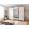 SCHWEBETÜRENSCHRANK 301/223/68 cm 3-türig Grau, Weiß  - Weiß/Grau, KONVENTIONELL, Glas/Holzwerkstoff (301/223/68cm) - Novel