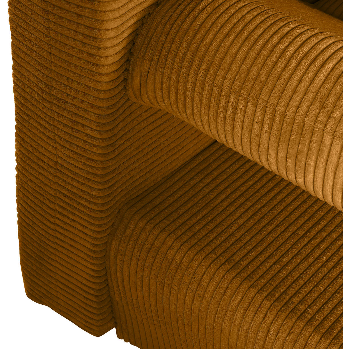 SCHLAFSOFA  mit Rücken echt, Liegefunktion Cord Currygelb  - Currygelb/Naturfarben, KONVENTIONELL, Holz/Textil (200/75/92cm) - home24
