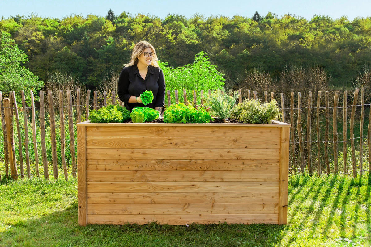 VYVÝŠENÝ ZÁHON   - farba smrekovca, Basics, drevo (90/84/170cm)