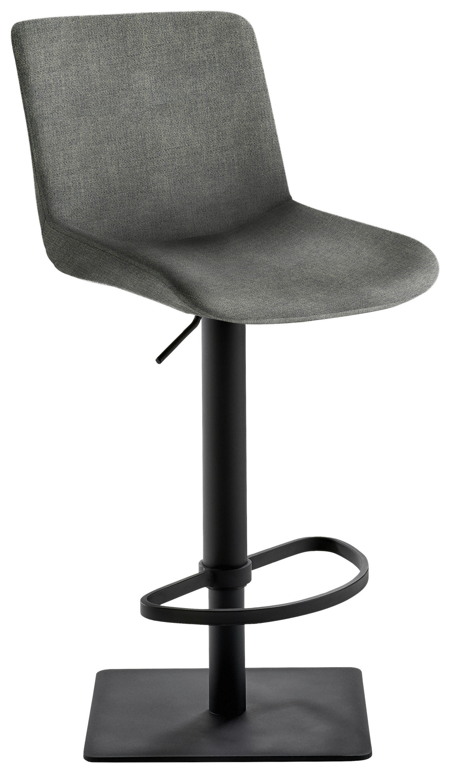 BARHOCKER Flachgewebe Schwarz, Salbeigrün Stahl Stoffauswahl, Typenauswahl, Sitzfläche 360° drehbar  - Salbeigrün/Schwarz, Design, Textil/Metall (41/80-95/49cm) - Novel