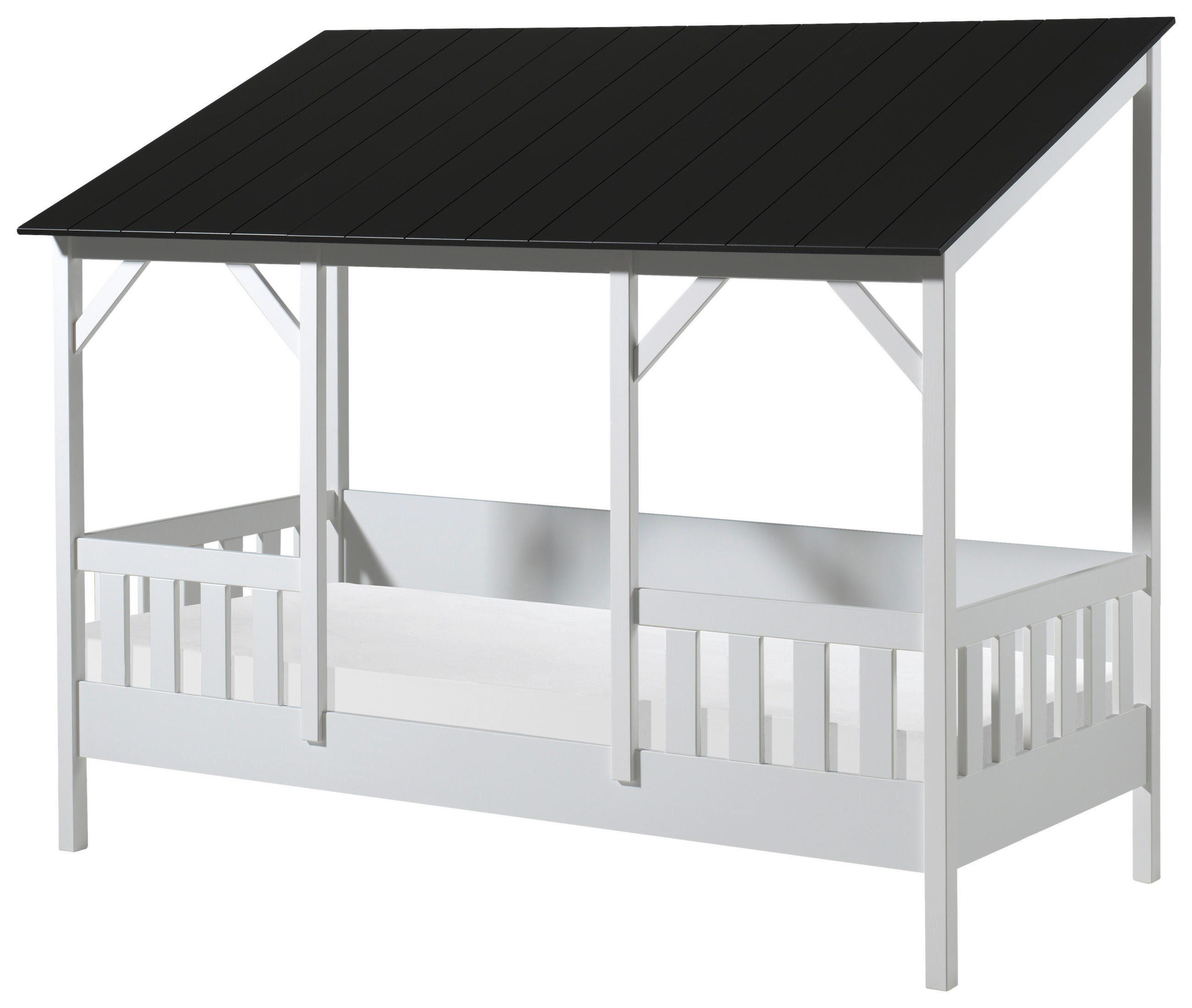 HAUSBETT 90/200 cm  in Schwarz, Weiß  - Schwarz/Weiß, MODERN (90/200cm) - MID.YOU
