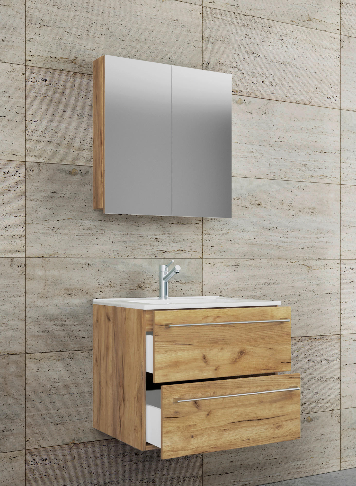 BADRUM 60 cm - honungsek/vit, Modern, metall/trämaterial (60cm) - MID.YOU