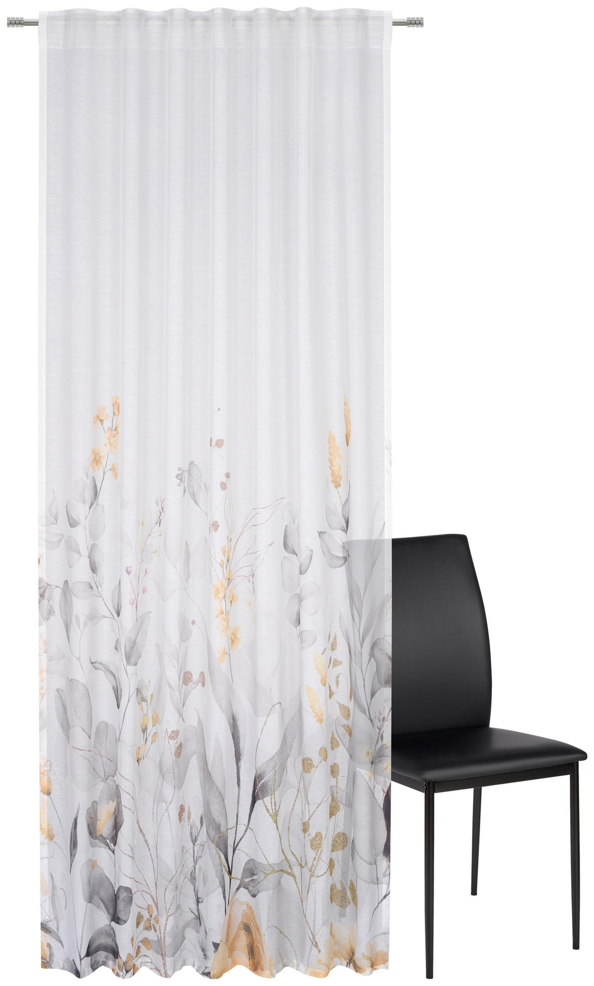 HOTOVÝ ZÁVES, polopriehľadné, 140/245 cm - viacfarebná/žltá, Konventionell, textil (140/245cm) - Esposa