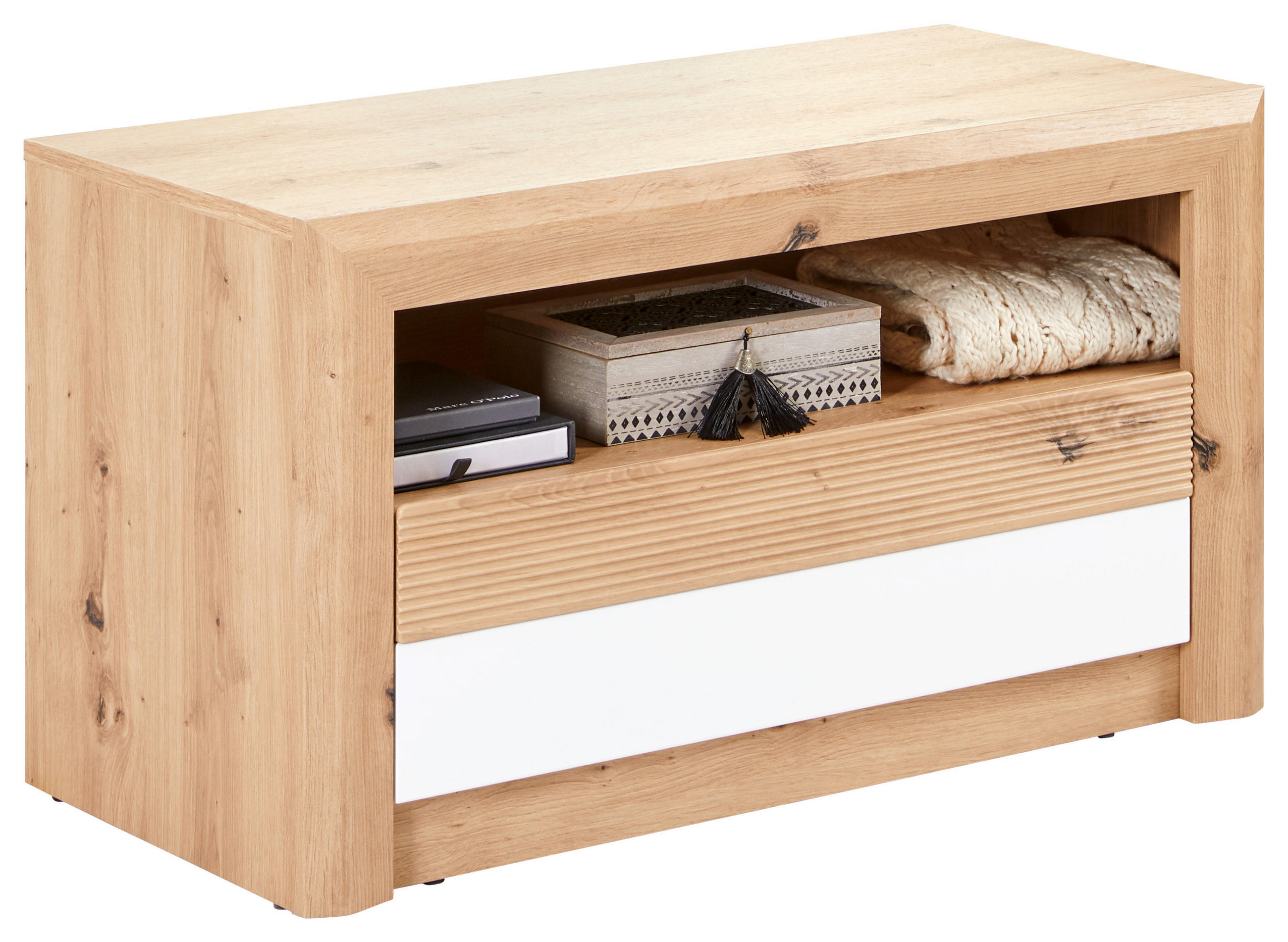 Garderobenbank Kashmir New B: 84 Cm Lade + Fach, Eiche Dekor