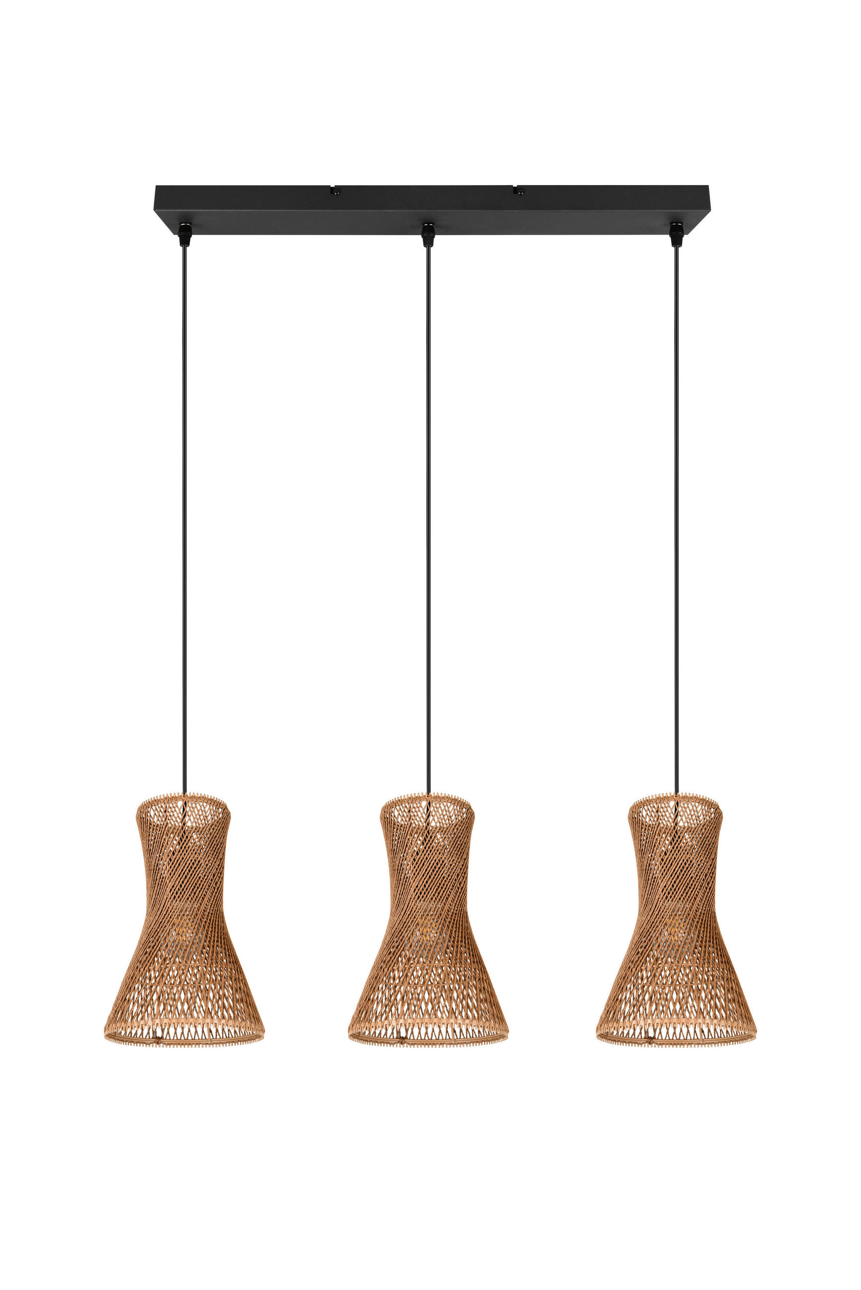 XXXLutz Hängeleuchte Schwarz, Braun 20x150x75 cm