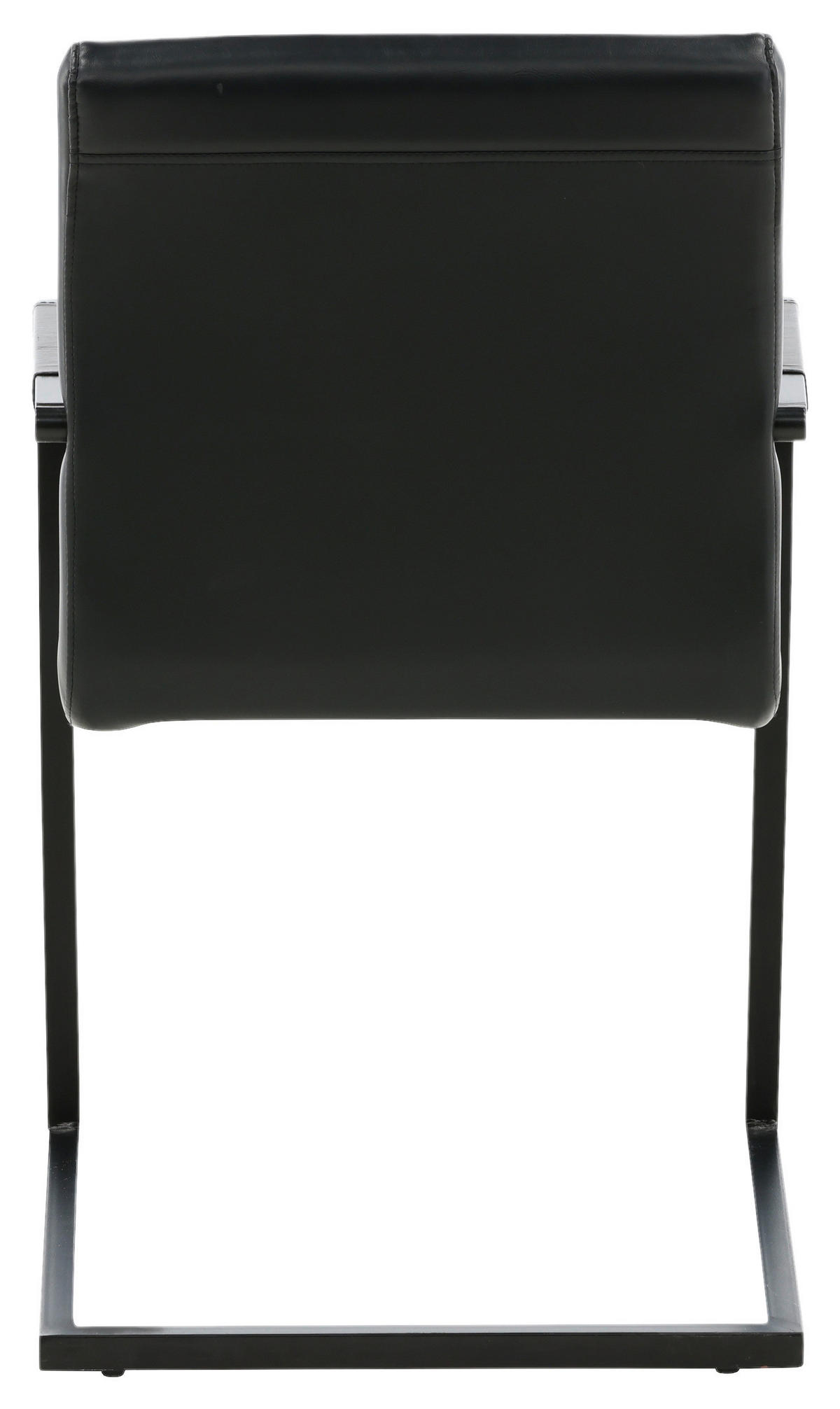 ARMLEHNSTUHL-SET 2 Stück  in Stahl Lederlook (vegan)  - Schwarz, Design, Textil/Metall (54/88/63cm) - Livetastic