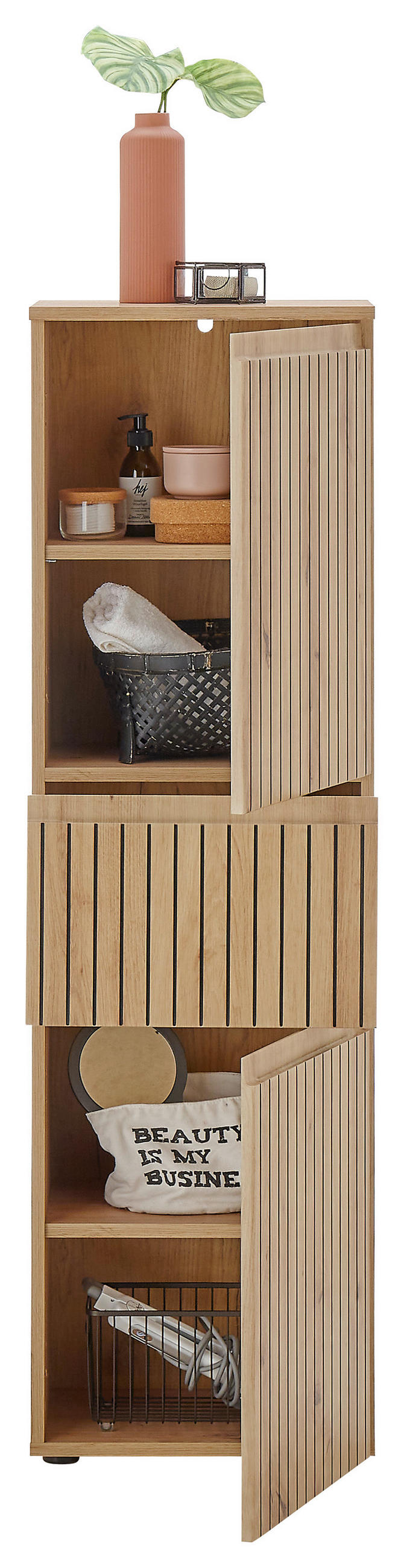 MIDI SKŘÍŇKA, dub artisan, 40/136/31 cm - černá/dub artisan, Moderní, kompozitní dřevo/plast (40/136/31cm) - MID.YOU
