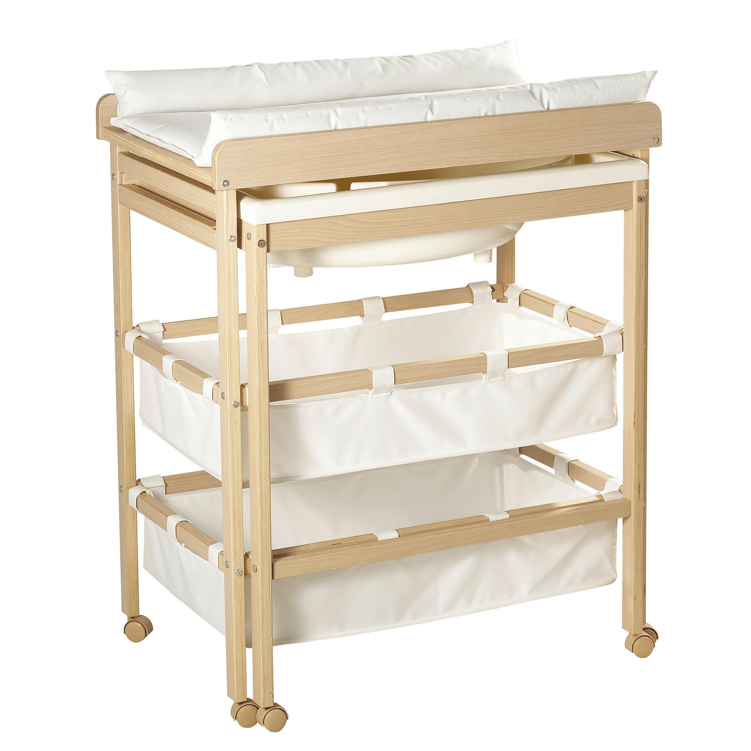 BADE-WICKEL-KOMBINATION roba Baby Pool Naturfarben, Buchefarben  - Buchefarben/Naturfarben, Basics, Holzwerkstoff/Textil (56/100/83cm) - Roba