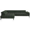 ECKSOFA in Chenille Grün  - Schwarz/Grün, Design, Textil/Metall (222/323cm) - Beldomo Style