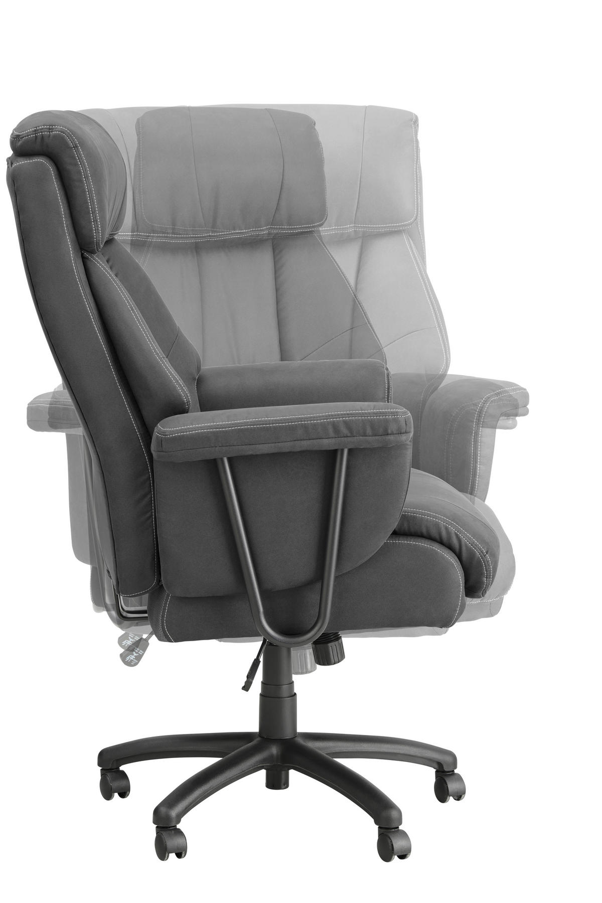 CHEFSESSEL Velours Schwarz  - Schwarz, MODERN, Kunststoff/Textil (84/120-128/85cm) - MID.YOU