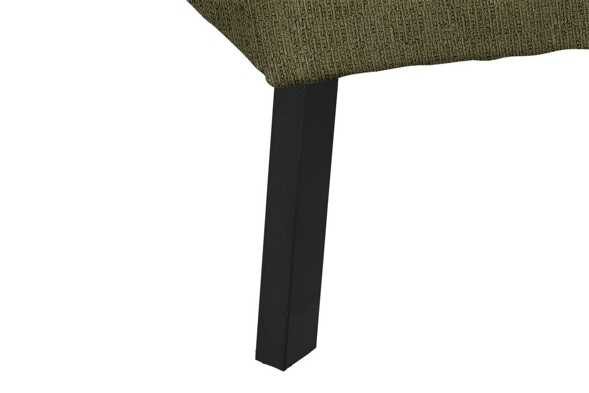 ECKSOFA in Webstoff Olivgrün  - Schwarz/Olivgrün, Design, Textil/Metall (280/205cm) - MID.YOU