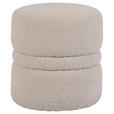 HOCKER Bouclé Creme  - Creme, Trend, Textil (43/47/43cm) - Xora