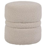 HOCKER Bouclé Creme  - Creme, Trend, Textil (43/47/43cm) - Xora