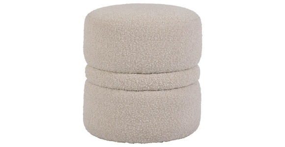 HOCKER Bouclé Creme  - Creme, Trend, Textil (43/47/43cm) - Xora