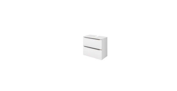 WASCHBECKENUNTERSCHRANK 60/55/35 cm - Silberfarben/Weiß, KONVENTIONELL, Holzwerkstoff/Kunststoff (60/55/35cm) - Xora