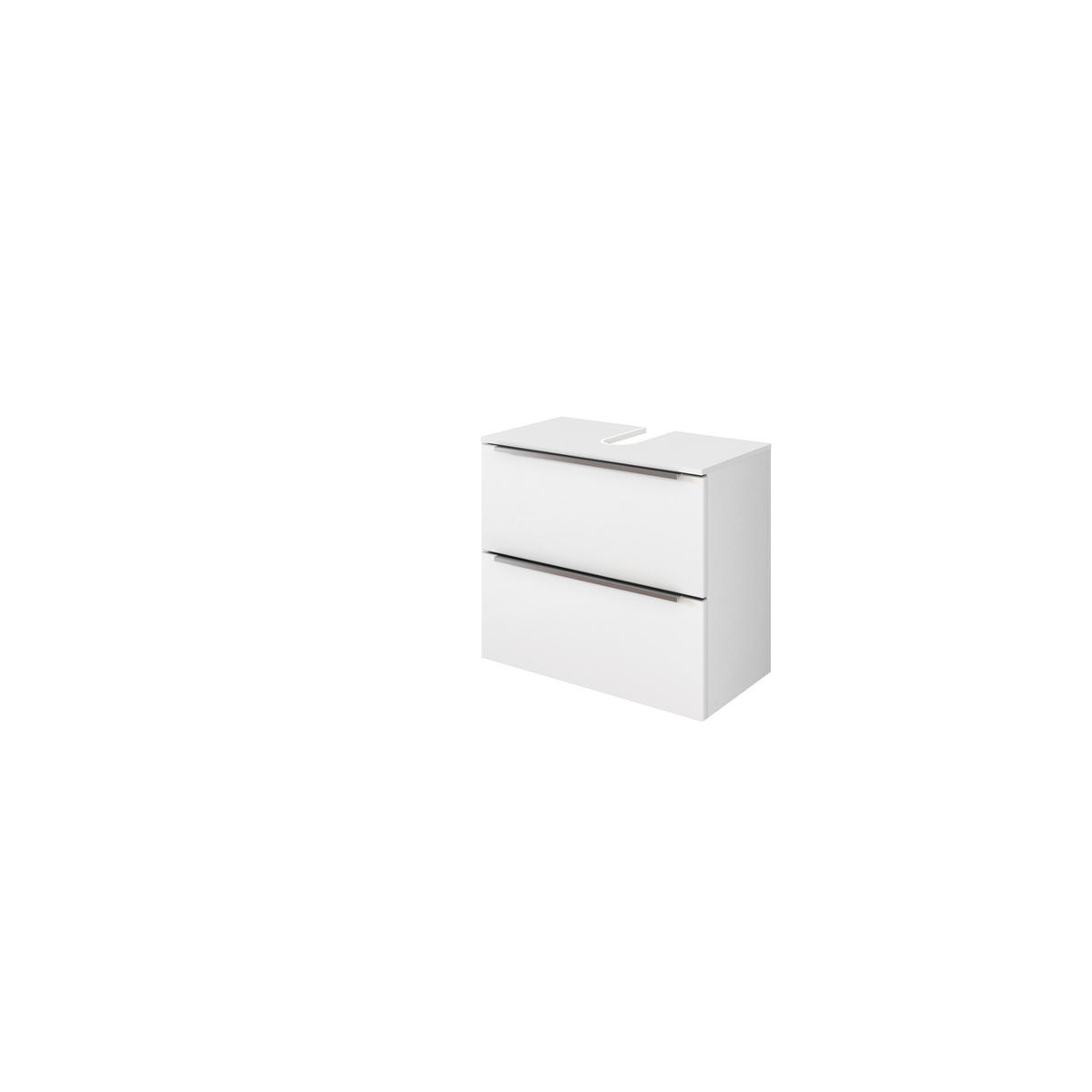 WASCHBECKENUNTERSCHRANK 60/55/35 cm  - Silberfarben/Weiß, KONVENTIONELL, Holzwerkstoff/Kunststoff (60/55/35cm) - Xora