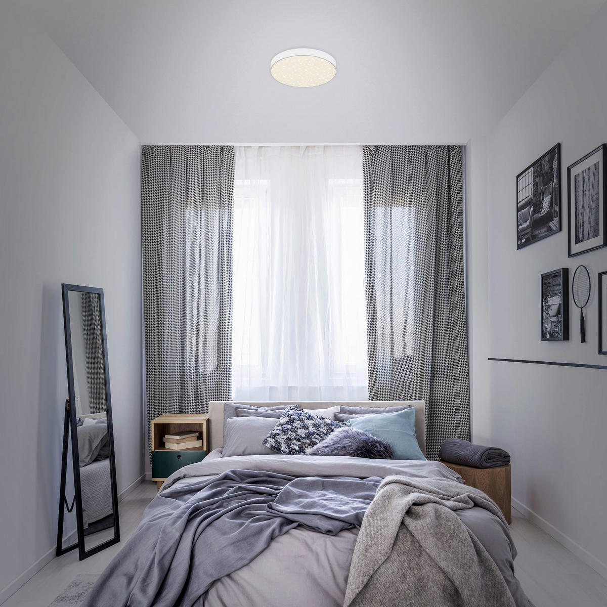 STROPNÍ LED SVÍTIDLO, 21,2/3,6 cm  - bílá, Design, plast (21,2/3,6cm)