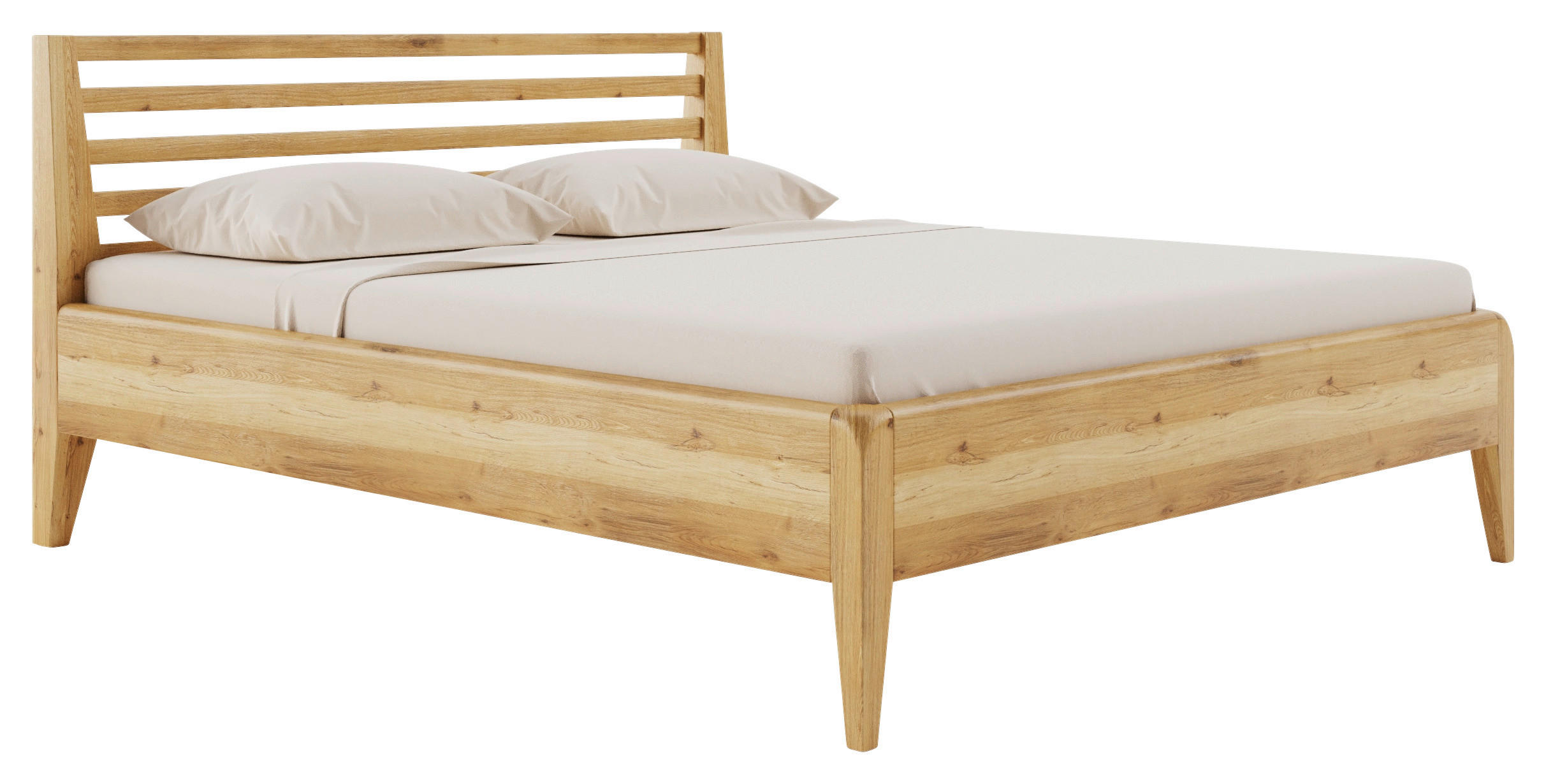 BETT 180/#200 cm  in Naturfarben, Wildeiche  - Wildeiche/Naturfarben, MODERN, Holz (180/#200cm) - MID.YOU