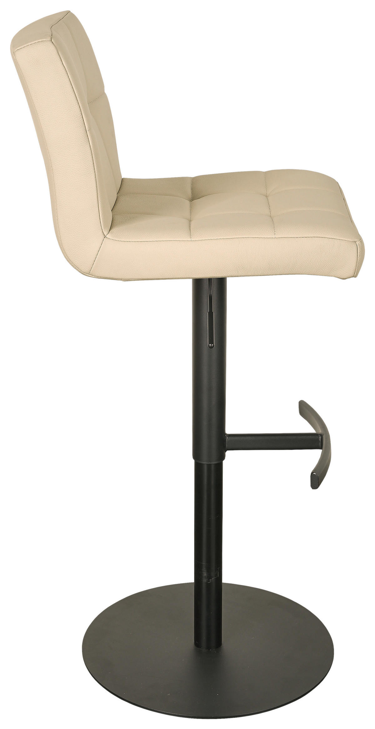 BARHOCKER in Schwarz, Beige  - Beige/Schwarz, MODERN, Leder/Metall (43/92/113/51,5cm) - Livetastic