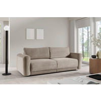 SCHLAFSOFA NORMAN  mit gerippt Beige  - Beige/Schwarz, Design, Kunststoff/Textil (252/93/167cm) - Livetastic