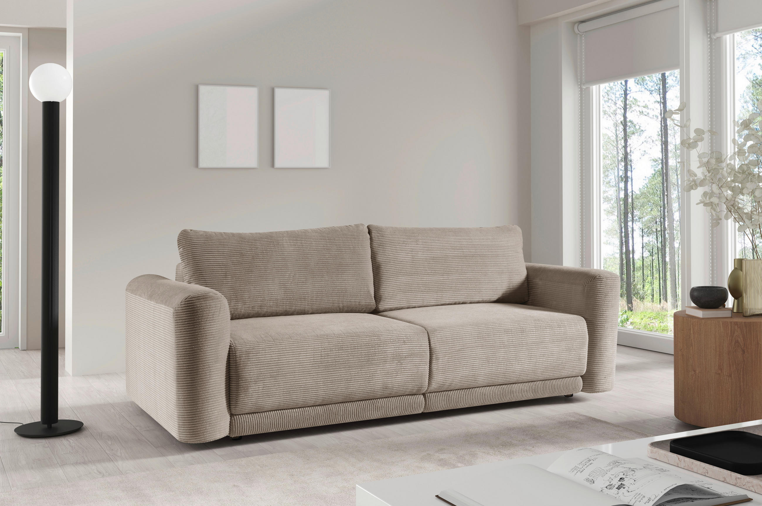 Livetastic Schlafsofa Norman Beige 252x93x167 cm