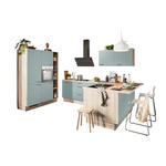 ECKKÜCHE XO 15  in Salbeigrün, Tannenholzfarben  - Salbeigrün/Tannenholzfarben, Design, Holzwerkstoff/Metall (150/280/121,6cm) - Xora